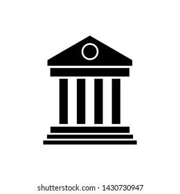Bank building icon. Court building icon isolated. Museum vector illustration on white background.