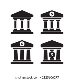 Bank Building Icon Design Vector Template Illustration