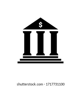 Bank building icon. Economy solid icon. Solid icon.