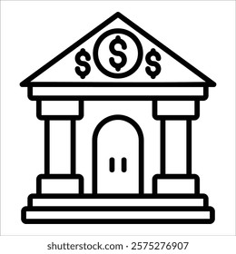 Bank Building Icon Element For Design