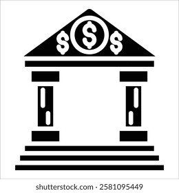 Bank Building Icon Element For Design