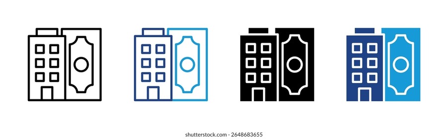 Bank Building Icon Element For Design