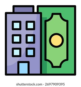 Elemento de icono de edificio bancario para diseño