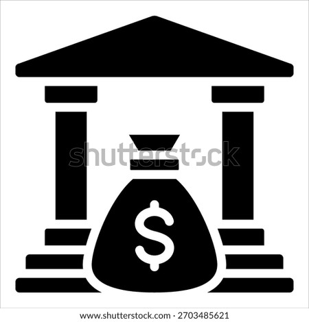 Bank Building Icon Element For Design