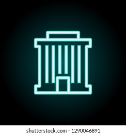 bank building icon. Elements of Buildings in neon style icons. Simple icon for websites, web design, mobile app, info graphics
