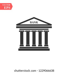 bank building icon, flat design best vector icon eps10