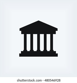 bank building icon, flat design best vector icon