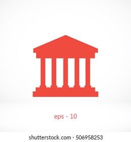 bank building icon, flat design best vector icon