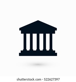 bank building icon, flat design best vector icon