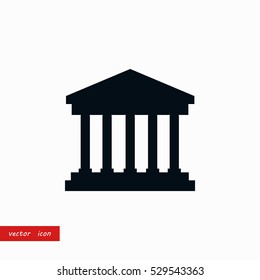bank building icon, flat design best vector icon