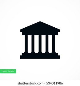 bank building icon, flat design best vector icon
