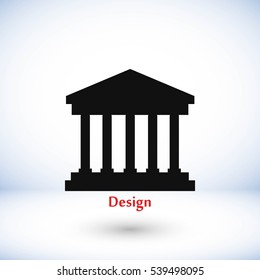 bank building icon, flat design best vector icon