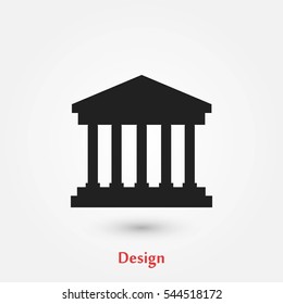 bank building icon, flat design best vector icon