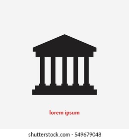 bank building icon, flat design best vector icon