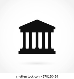 bank building icon, flat design best vector icon