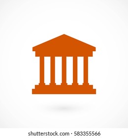 bank building icon, flat design best vector icon