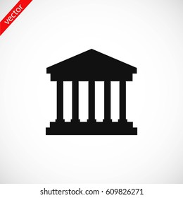 bank building icon, flat design best vector icon