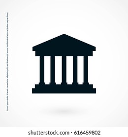 bank building icon, flat design best vector icon