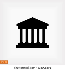 bank building icon, flat design best vector icon