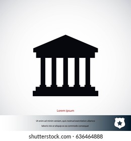 bank building icon, flat design best vector icon