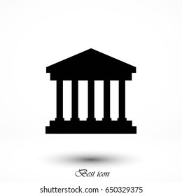 bank building icon, flat design best vector icon