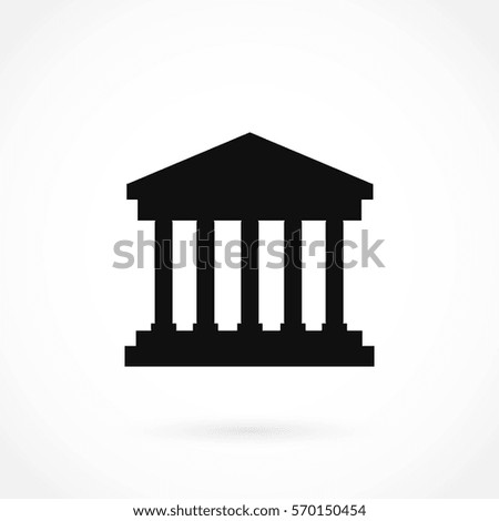 bank building icon, flat design best vector icon