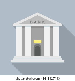 Bank building icon. Flat illustration of bank building vector icon for web design