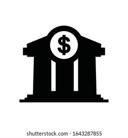 Bank building icon. government office symbol - banking icon