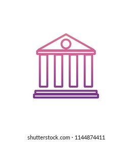 bank building icon in gradient style on white background