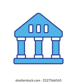 Bank Building icon isolated on a white background. Vector illustration.