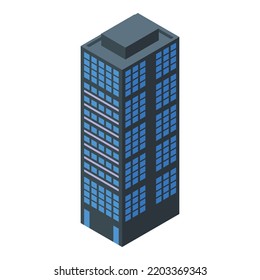 Bank building icon. Isometric of bank building vector icon for web design isolated on white background
