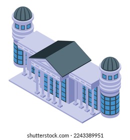 Icono de construcción bancaria vector isométrico. Ciudad de viajes. Cultura emblemática