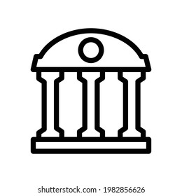 Banco, icono de construcción, gráficos de vectores de línea