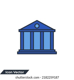 bank building icon logo vector illustration. banking symbol template for graphic and web design collection