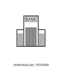 Bank building icon on white background