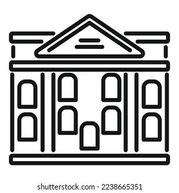 Bank building icon outline vector. Finance payment. People service
