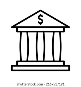 Bank building icon. Pictogram isolated on a white background. Vector illustration.
