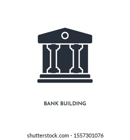 bank building icon. simple element illustration. isolated trendy filled bank building icon on white background. can be used for web, mobile, ui.