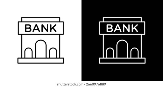 Ícone de construção bancária Conjunto Simples. Ícones de vetor para modelo de design gráfico.