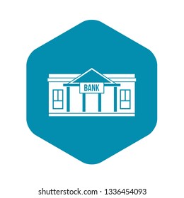 Bank building icon in simple style isolated on white background