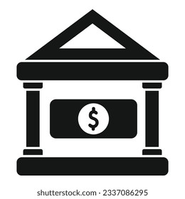 Bank building icon simple vector. Money finance. Coin reserve