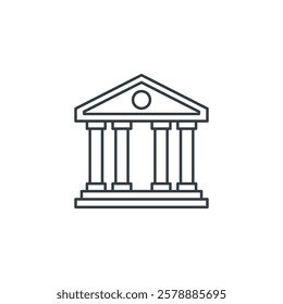 Bank Building icon symbol vector illustration isolated on white background