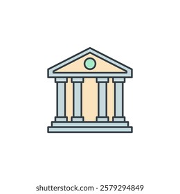 Bank Building icon symbol vector illustration isolated on white background