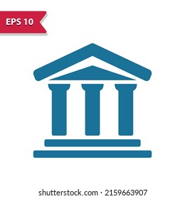 Icono de construcción de banco. Templo - EPS 10