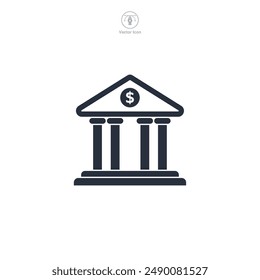 bank building Icon theme symbol vector illustration isolated on white background