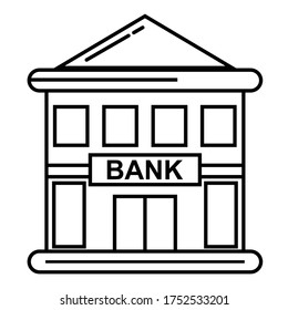 Bank building icon thin line