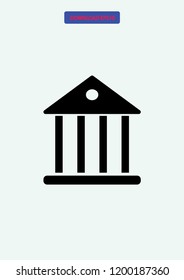 Bank building icon, Vector