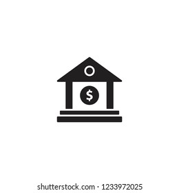 Bank building icon vector