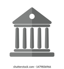 Bank building icon vector. - vector