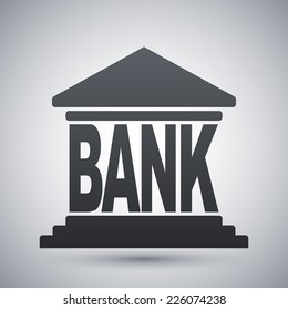 Bank building icon, vector